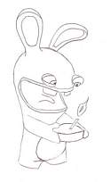 coloriage lapin cretin soufflant la bougie